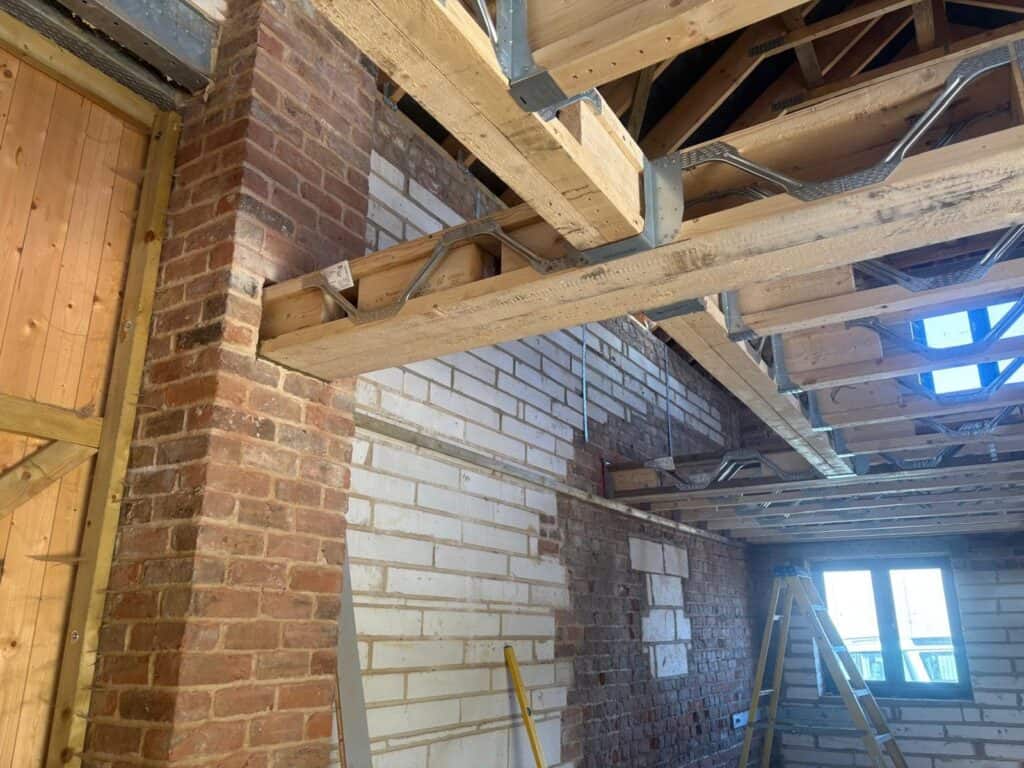 Posi-Joists installed in an old barn