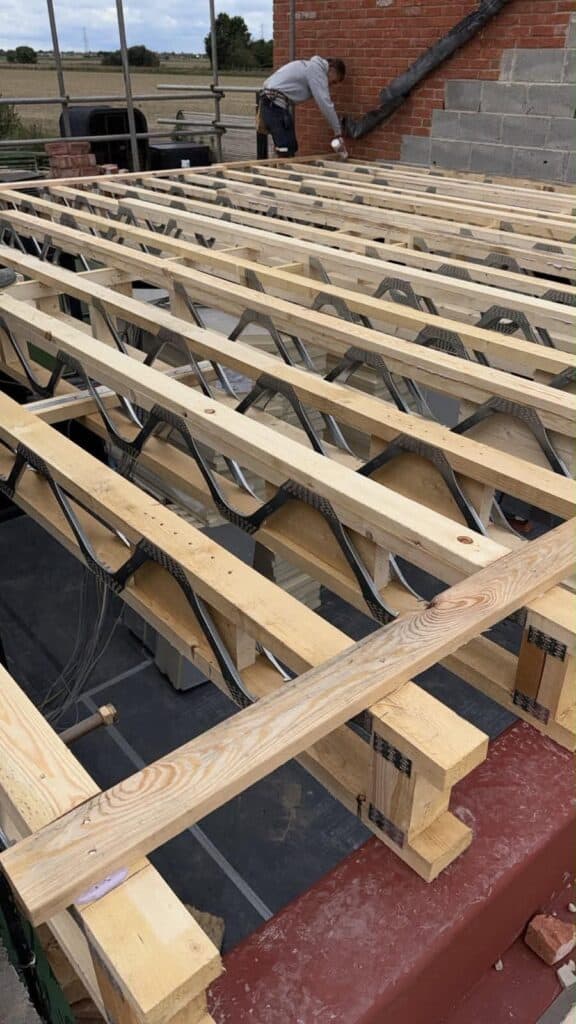 Posi-Joists being installed